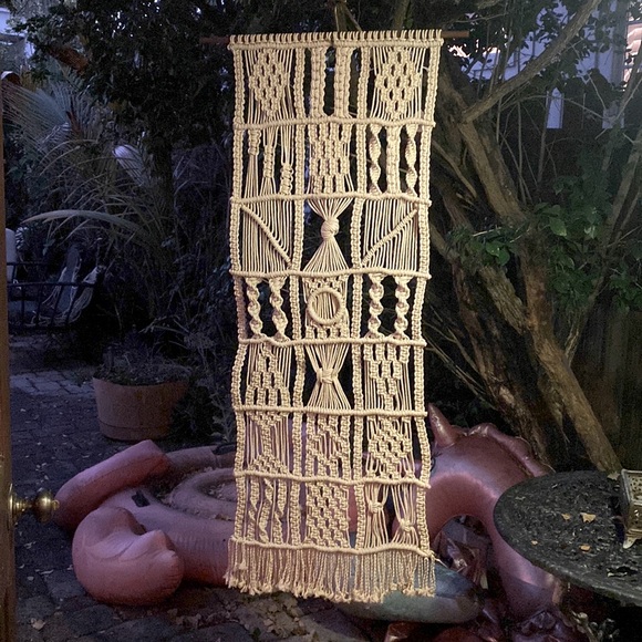 Large Macrame Knotted Wall Hanging - Picture 4 of 13